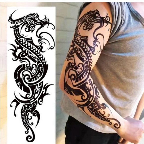 12-Piece Temporary Tattoo Stickers Sleeves Men & Women - Picture 4 of 9